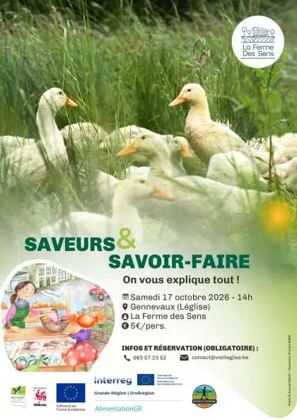 Affiche : Saveurs et savoir-faire, à la Ferme des Sens